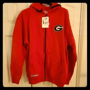 Mens XL Red University of Georgia Front-Zip Hoodie